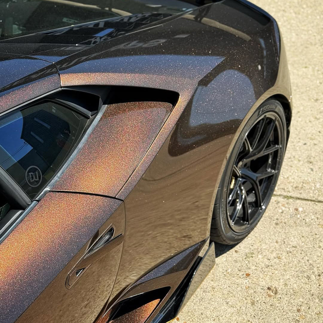 Galaxy Dust Gloss Black Gold Vinyl Wrap