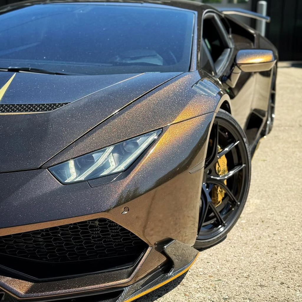 Galaxy Dust Gloss Black Gold Vinyl Wrap