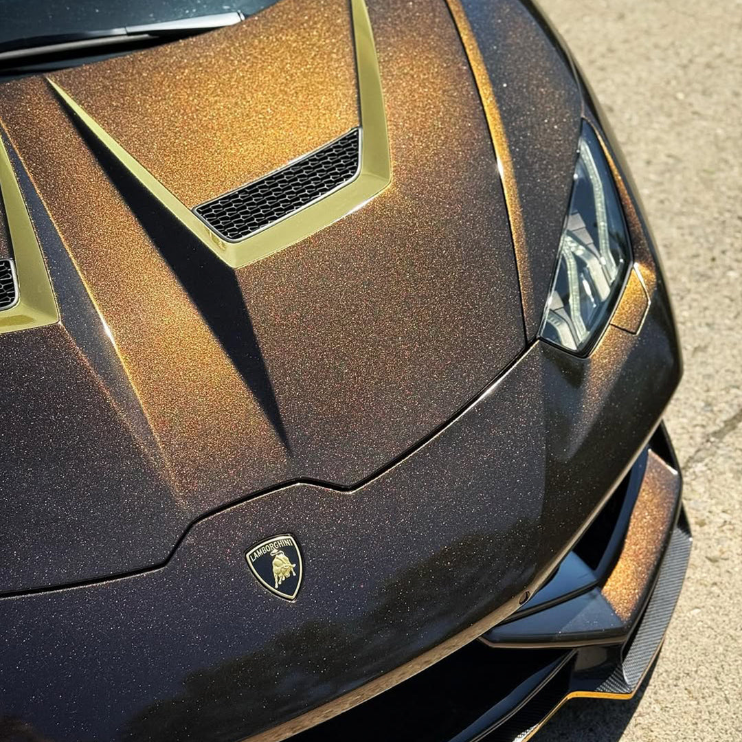 Galaxy Dust Gloss Black Gold Vinyl Wrap