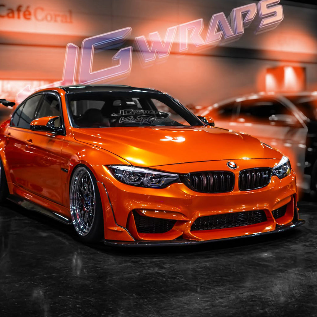 Gloss Metallic Molten Orange Vinyl Wrap