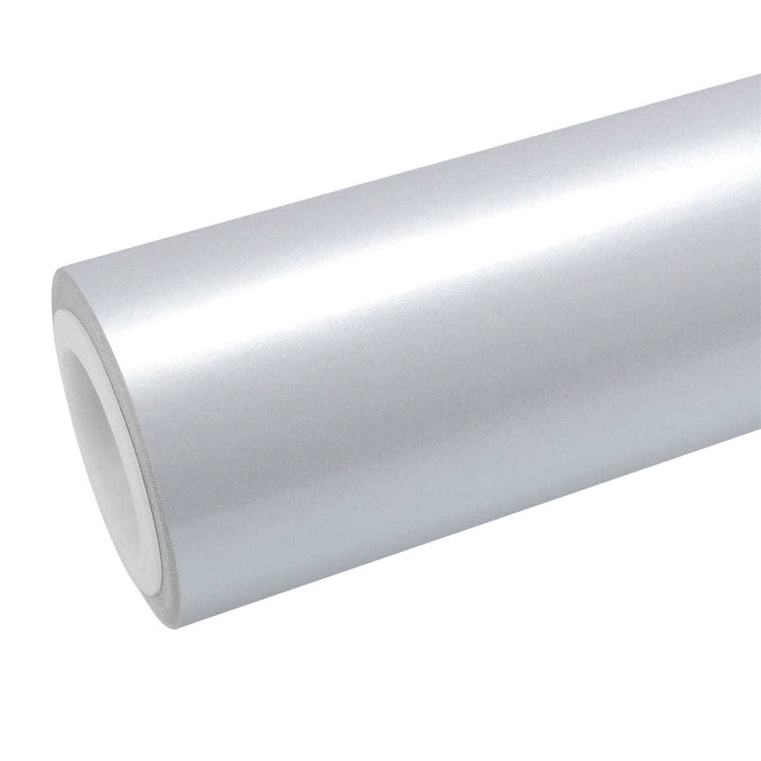 Gloss Pearl White Silver Vinyl Wrap - product view 1