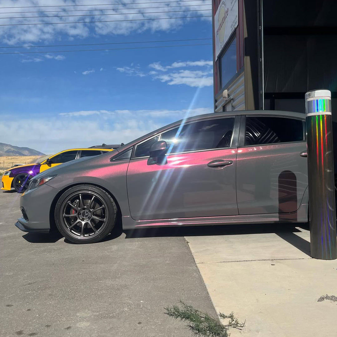 Gloss Phantom Gray Red Color Shift Vinyl Wrap