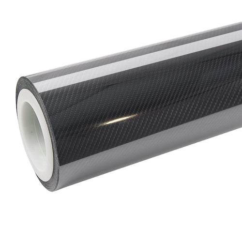 Gloss Spiral Black Carbon Fiber Vinyl Wrap - product view 1