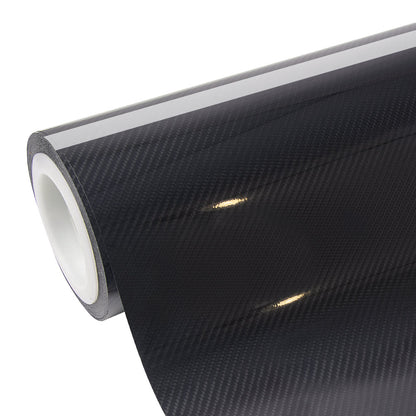 Glossy Spiral Black Carbon Fiber Vinyl Wrap | Eowrap