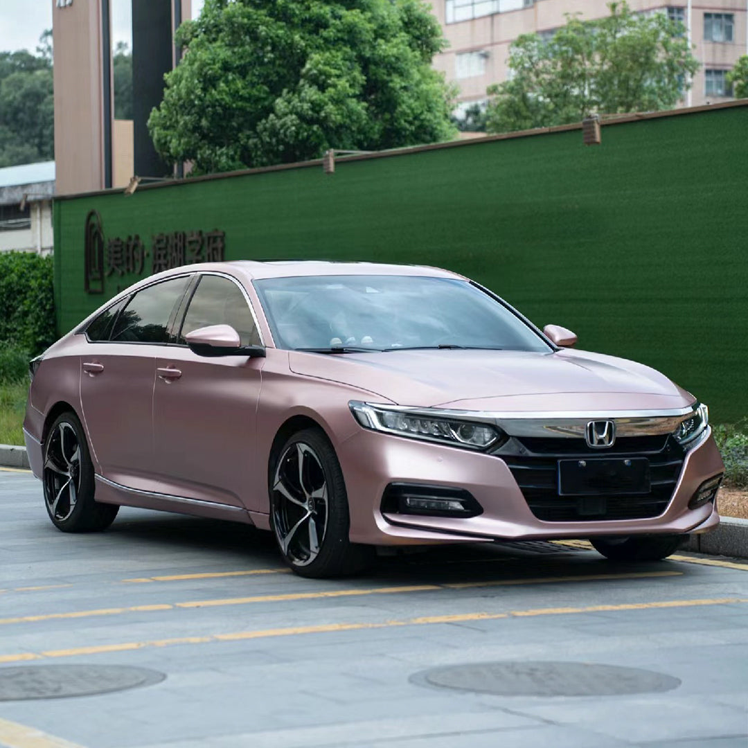 Honda Accord|Satin Chrome Silk Rose Gold Vinyl Wrap|Eowrap