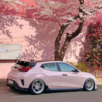 Hyundai Veloster|Super Glossy Pale Pink Vinyl Wrap|Eowrap