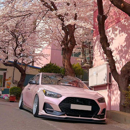 Hyundai Veloster|Super Glossy Pale Pink Vinyl Wrap|Eowrap