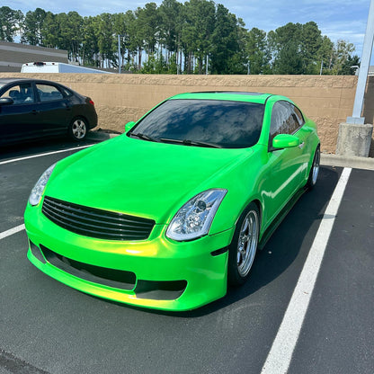 Infiniti G35|Candy Metallic Neon Green Vinyl Wrap|Eowrap