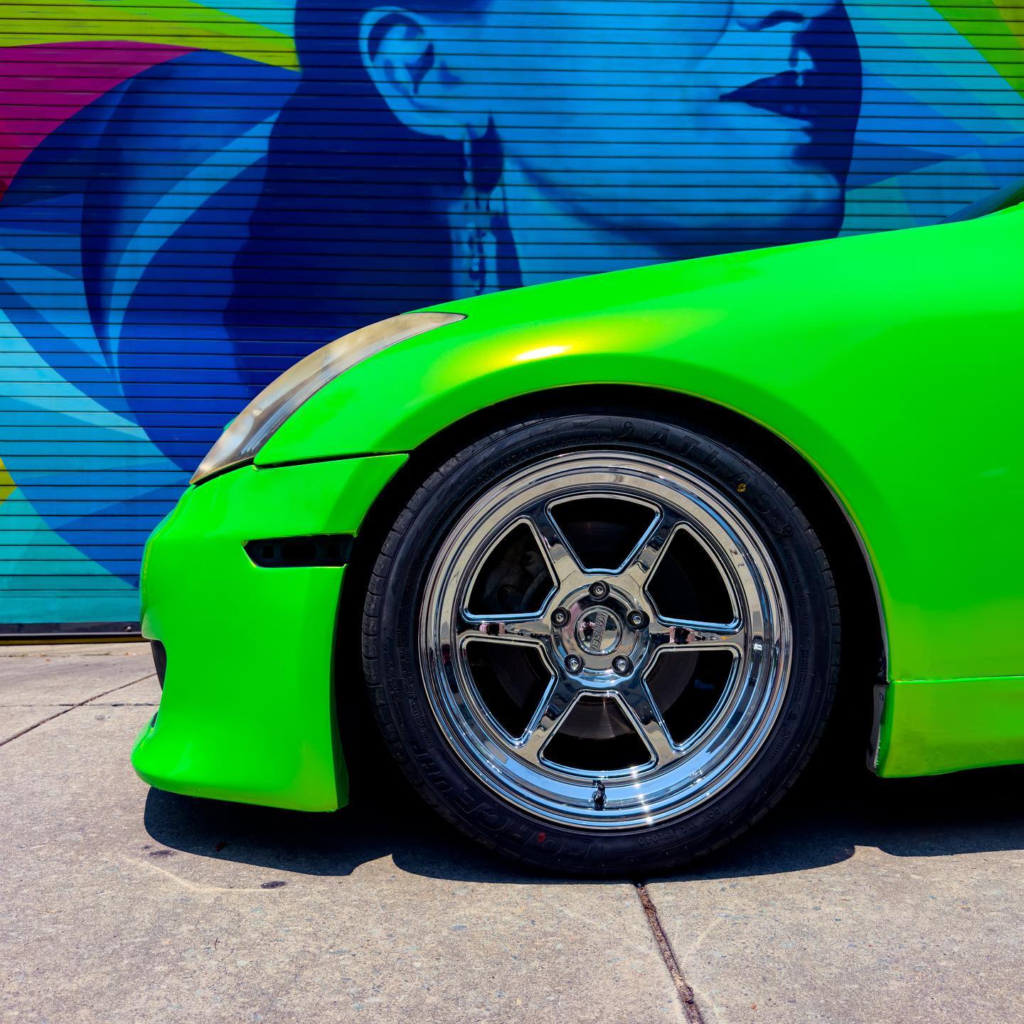 Infiniti G35|Candy Metallic Neon Green Vinyl Wrap|Eowrap