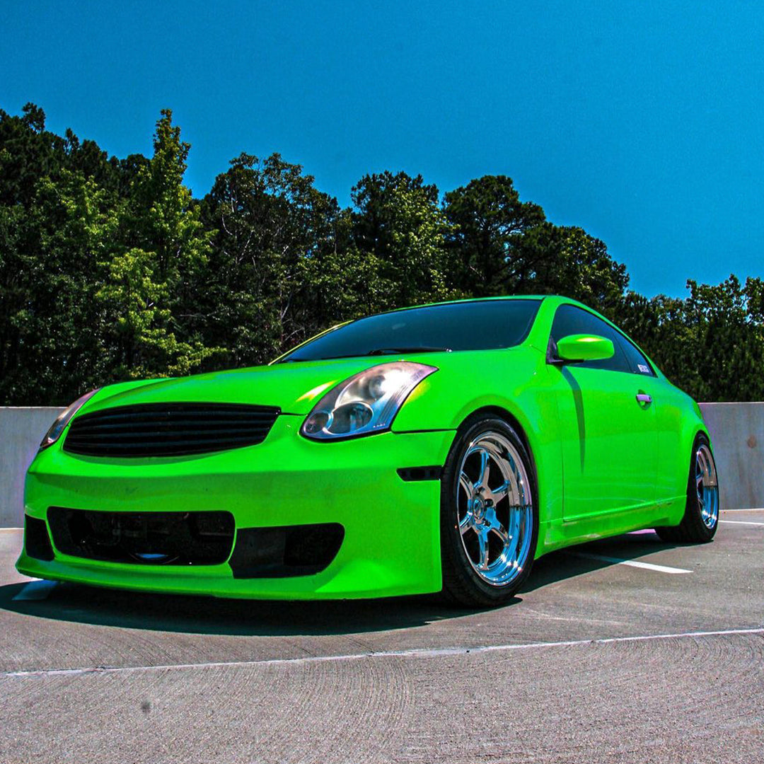 Infiniti G35|Candy Metallic Neon Green Vinyl Wrap|Eowrap