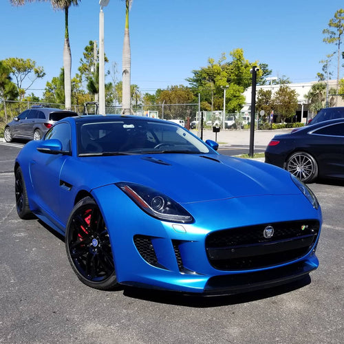 Satin Chrome Blue Vinyl Wrap - product view 2