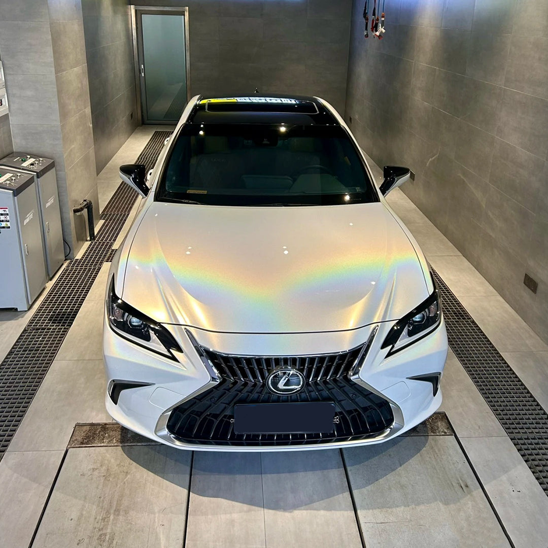 Lexus ES|Rainbow Metallic Majestic White Vinyl Wrap|Eowrap