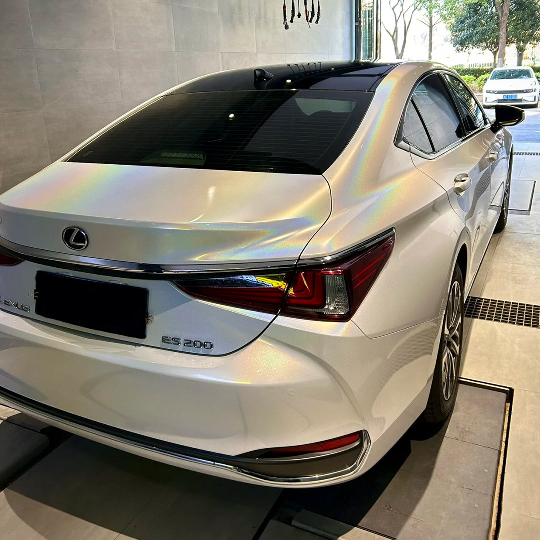 Lexus ES|Rainbow Metallic Majestic White Vinyl Wrap|Eowrap