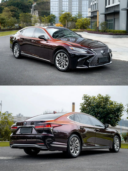 Lexus LS|Glossy Drift Black Red Vinyl Wrap|Eowrap