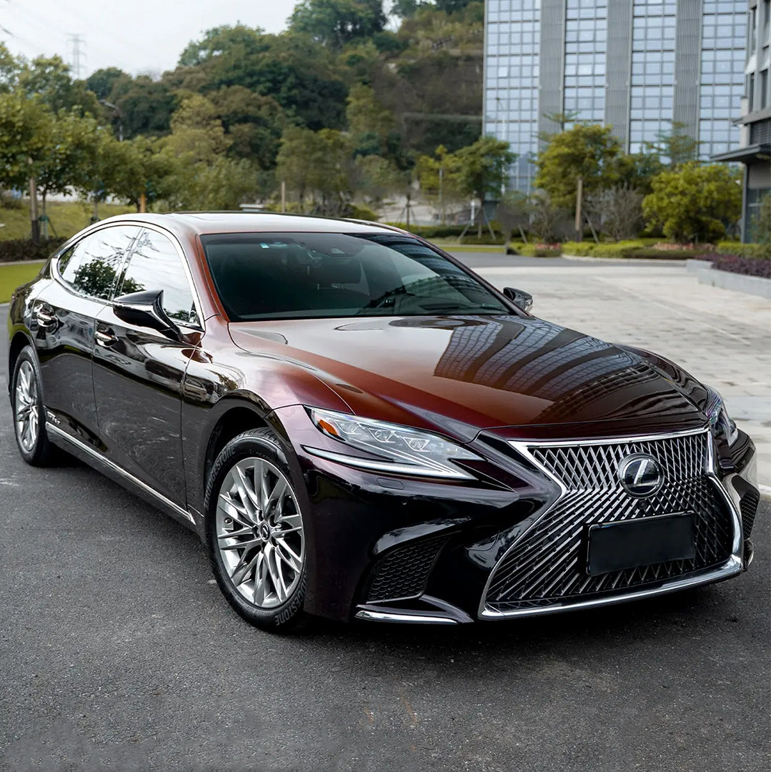 Lexus LS|Glossy Drift Black Red Vinyl Wrap|Eowrap