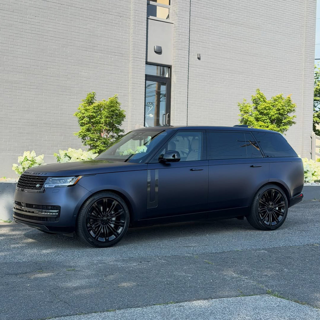 Matte Metallic Black Blue Vinyl Wrap