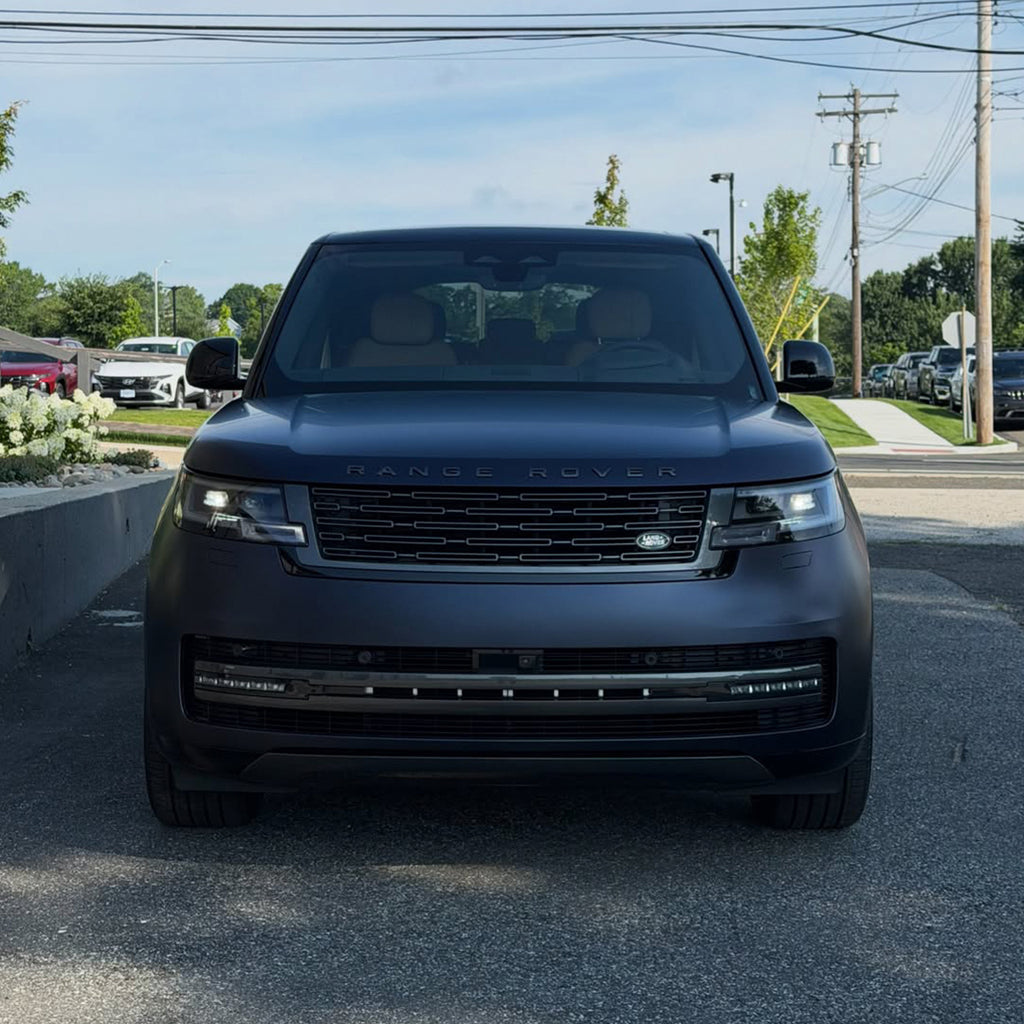 Matte Metallic Black Blue Vinyl Wrap
