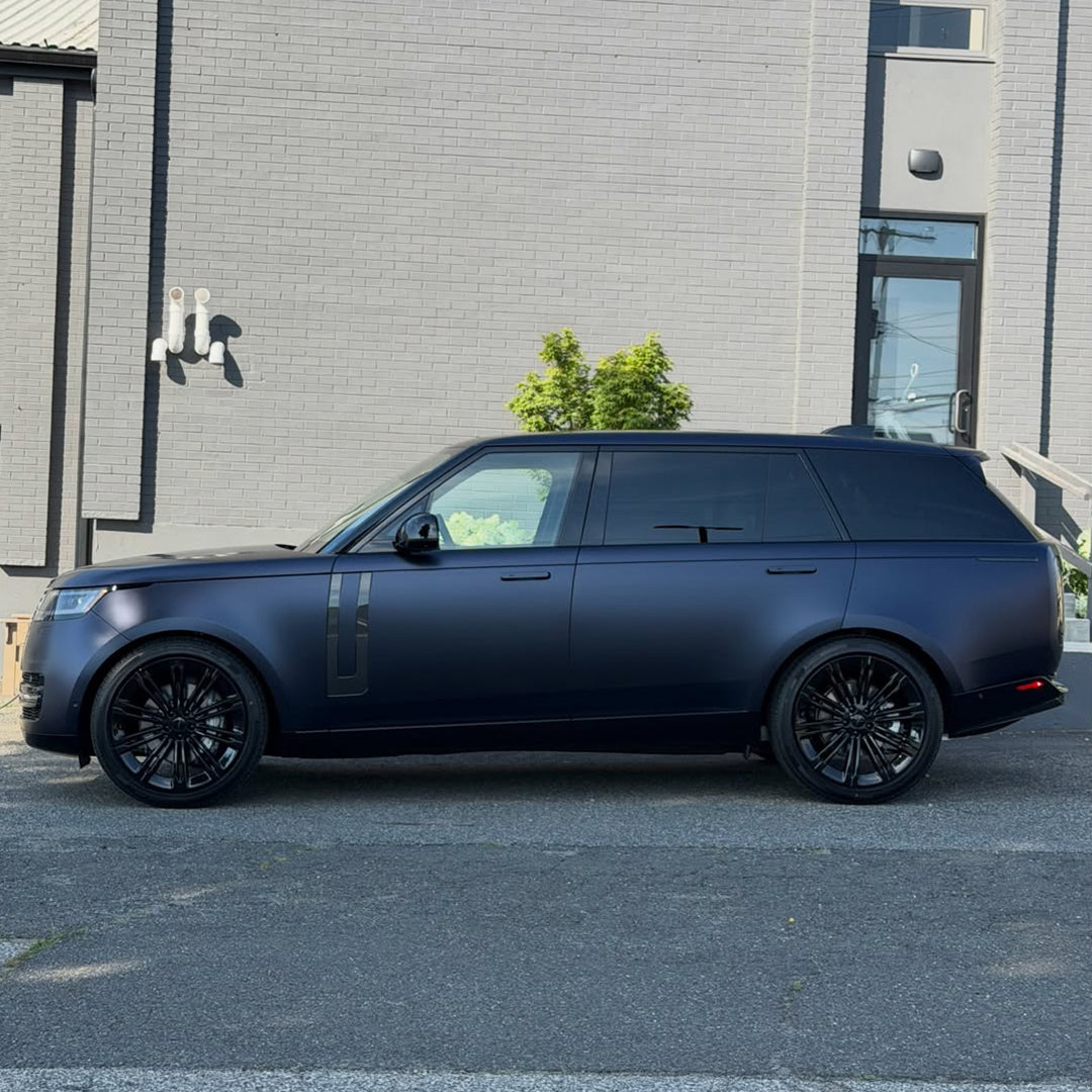 Matte Metallic Black Blue Vinyl Wrap