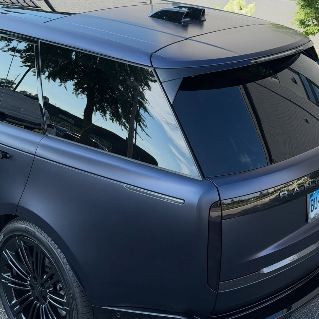 Matte Metallic Black Blue Vinyl Wrap