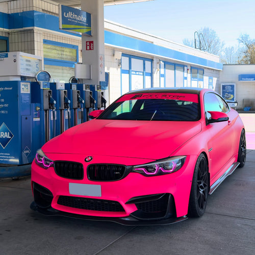 Matte Fluorescent Pink Vinyl Wrap vehicle wrap detail - view 2