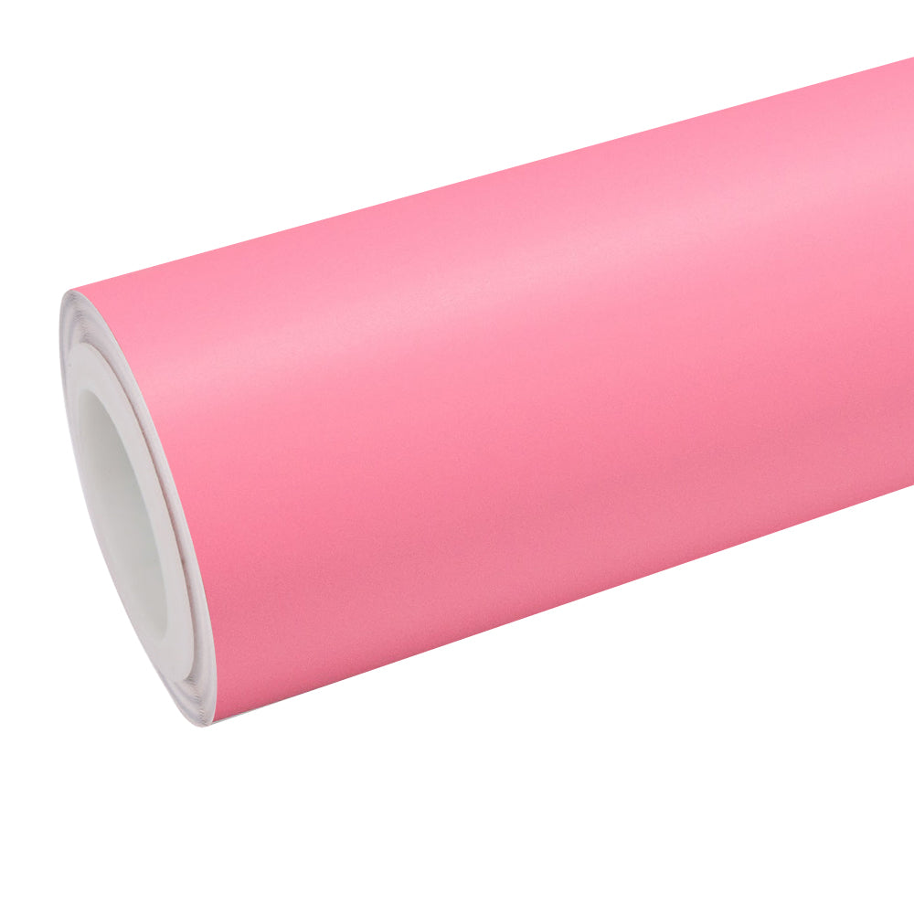 matte pink car wrap vinyl on sports car exterior