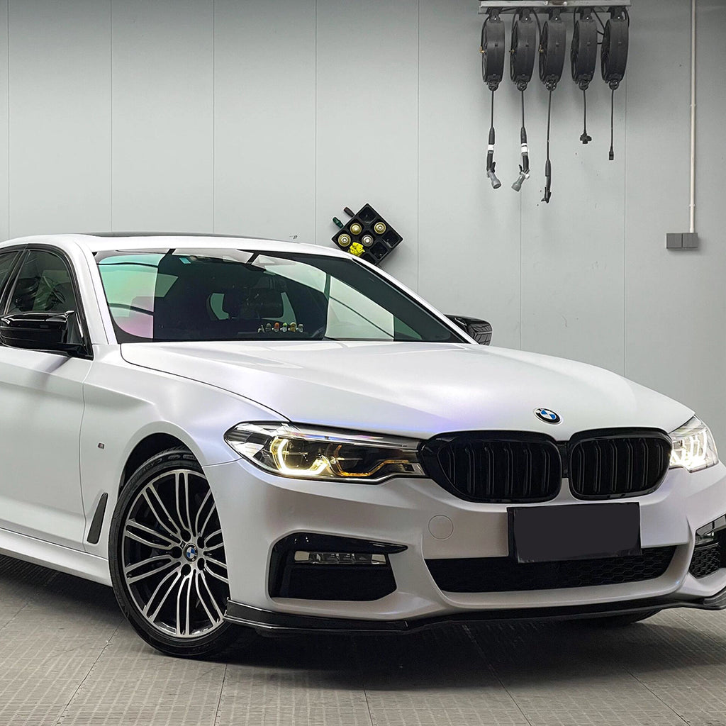 Matte White Blue Vinyl Wrap