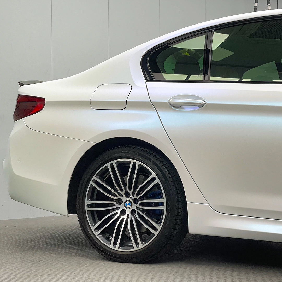 Matte White Blue Vinyl Wrap