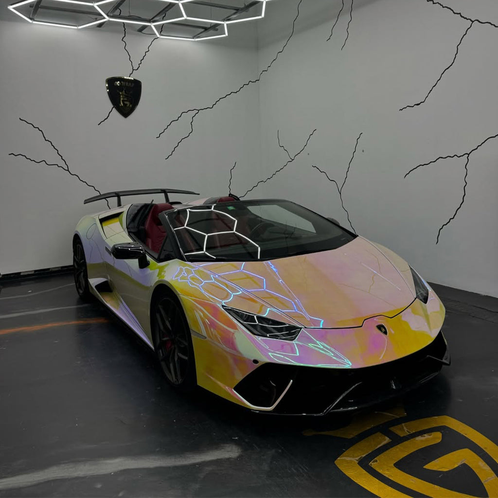 Mirror Rainbow Chrome Pink Vinyl Wrap