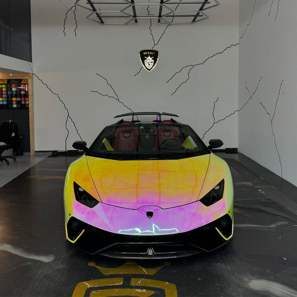 Mirror Rainbow Chrome Pink Vinyl Wrap
