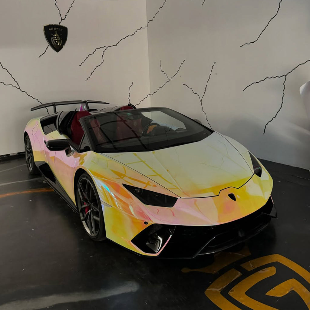 Mirror Rainbow Chrome Pink Vinyl Wrap