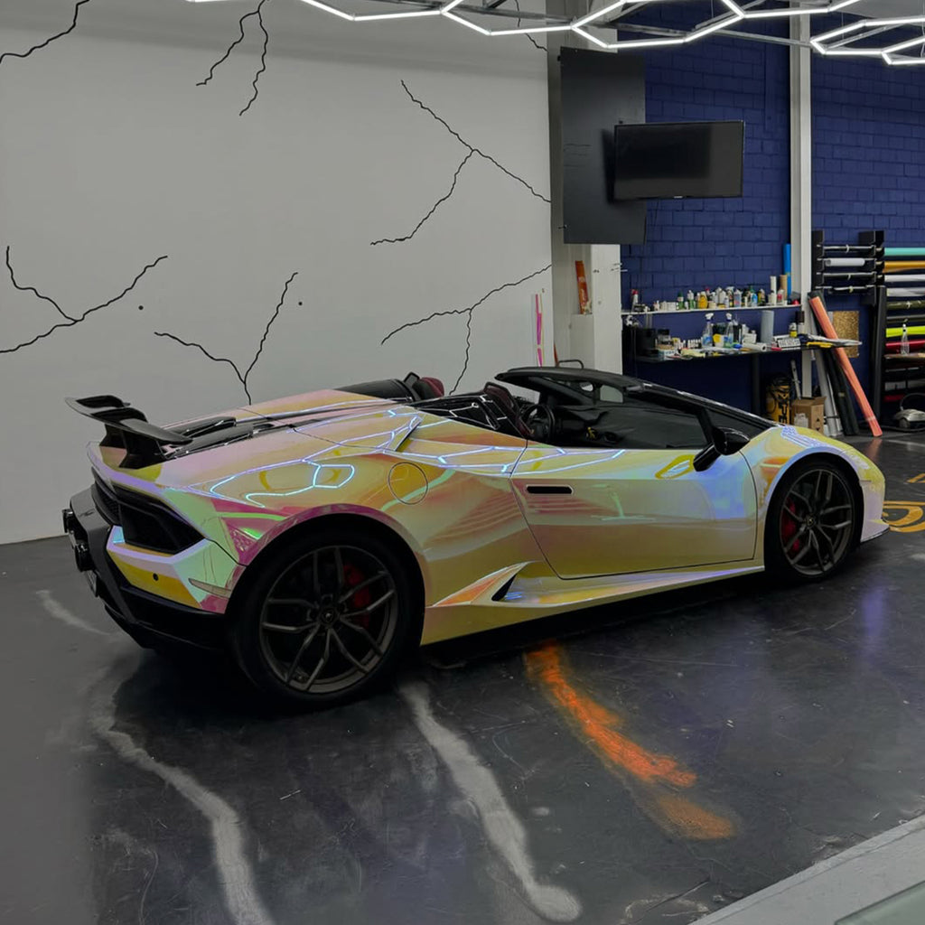 Mirror Rainbow Chrome Pink Vinyl Wrap