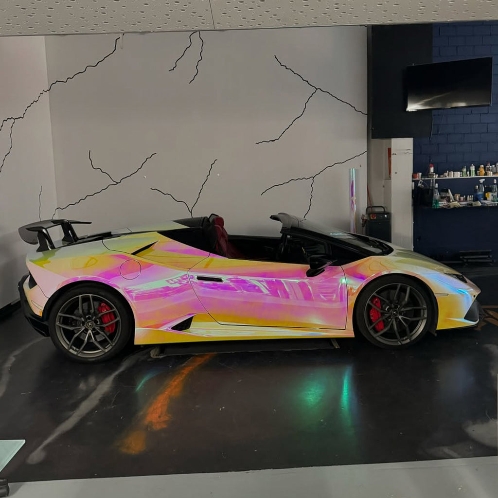 Mirror Rainbow Chrome Pink Vinyl Wrap