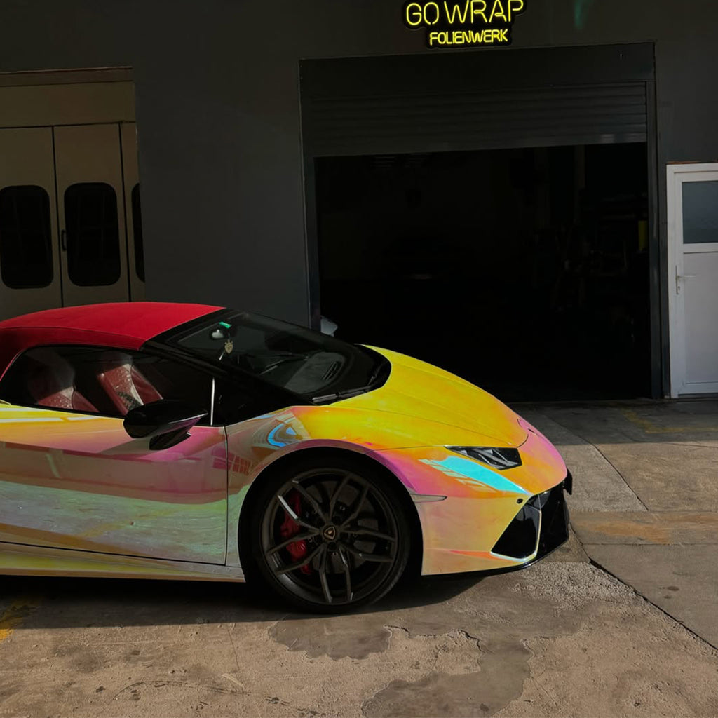 Mirror Rainbow Chrome Pink Vinyl Wrap