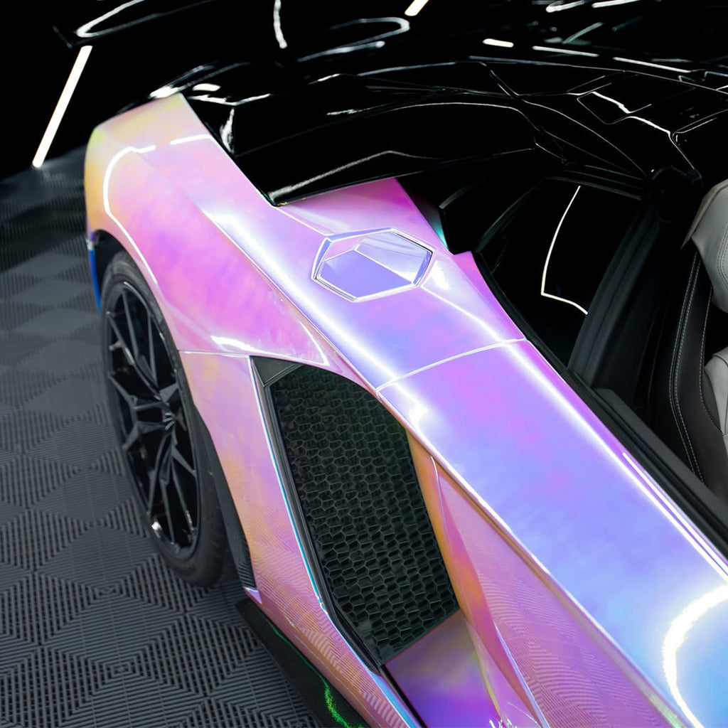 Mirror Rainbow Chrome White Vinyl Wrap