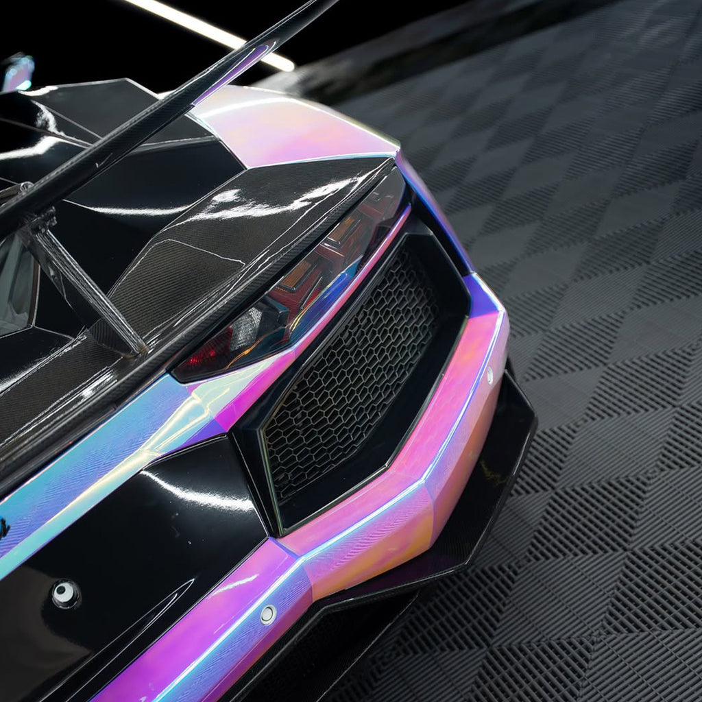 Mirror Rainbow Chrome White Vinyl Wrap