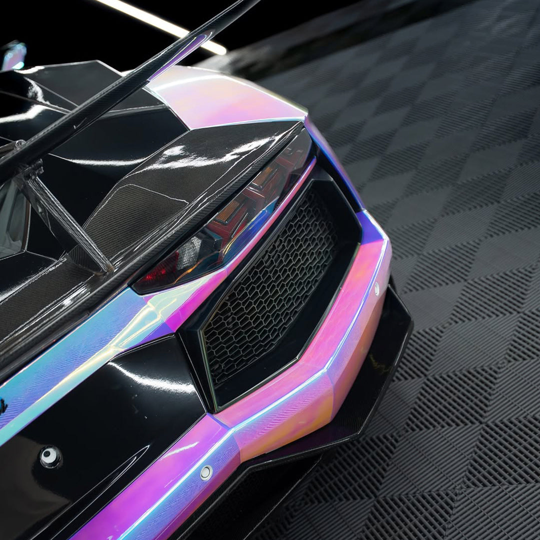 Mirror Rainbow Chrome White Vinyl Wrap
