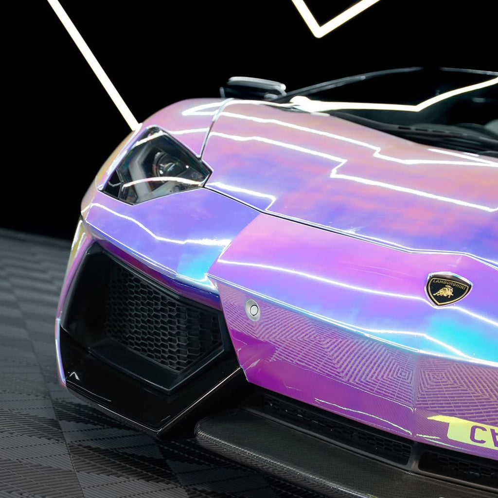 Mirror Rainbow Chrome White Vinyl Wrap