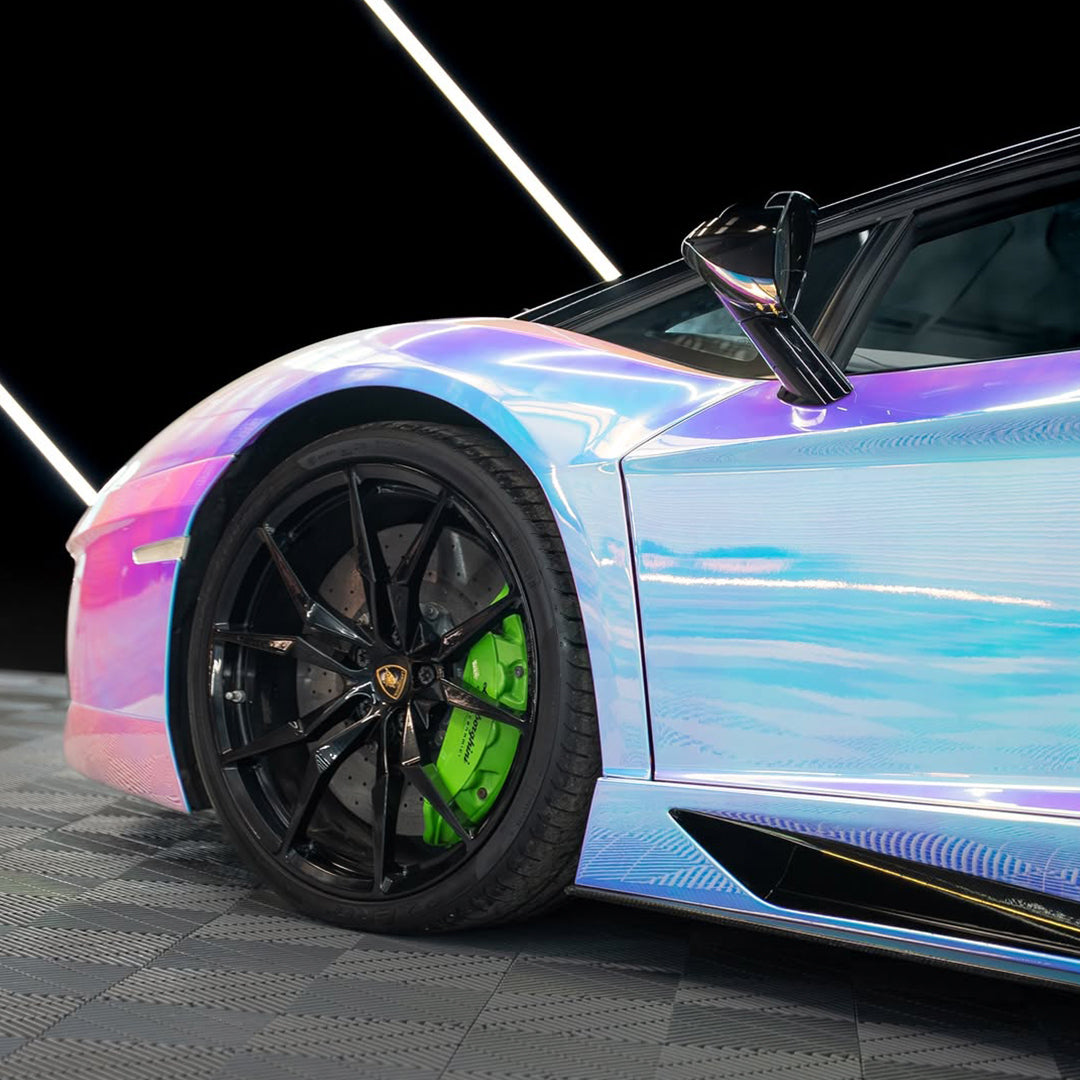 Mirror Rainbow Chrome White Vinyl Wrap