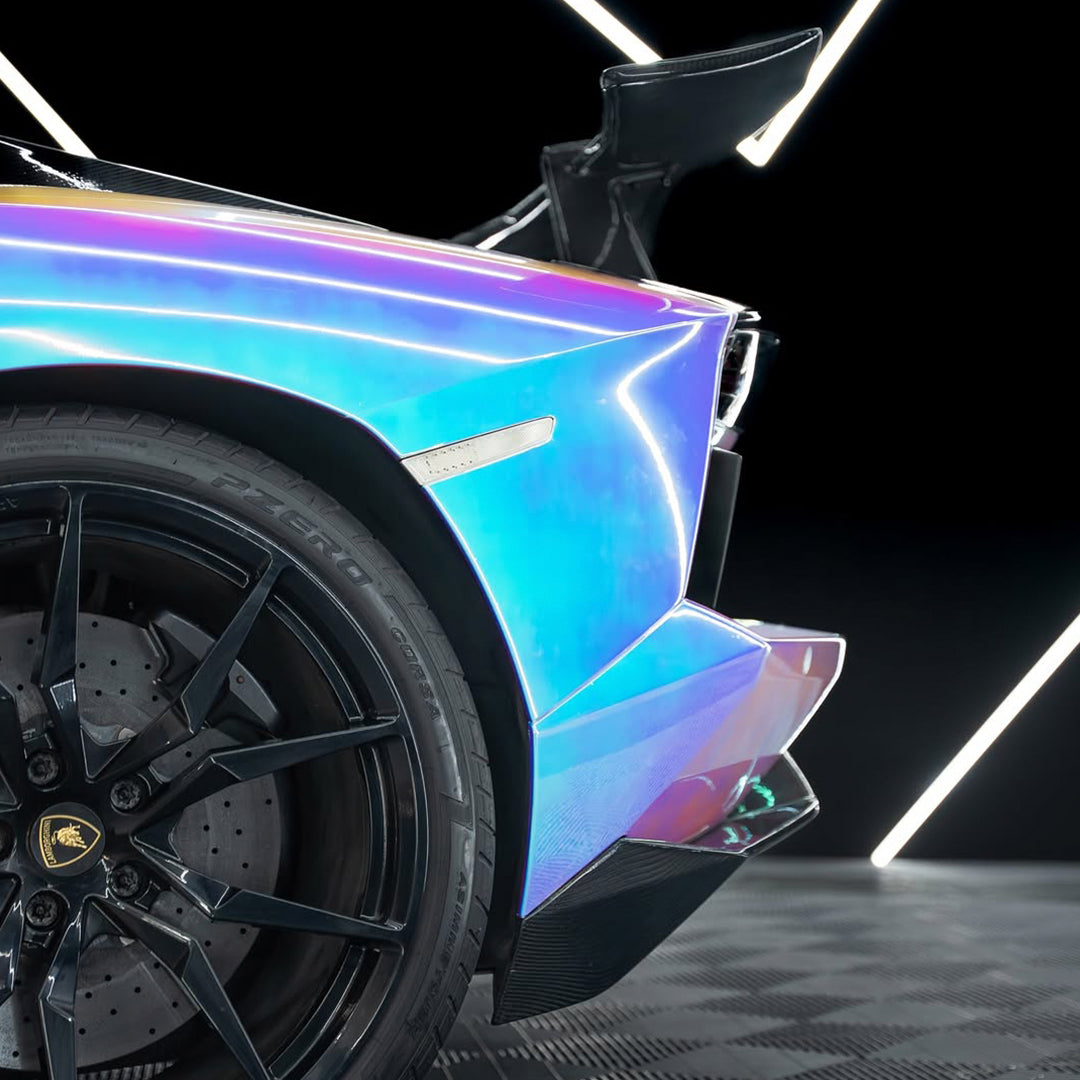 Mirror Rainbow Chrome White Vinyl Wrap