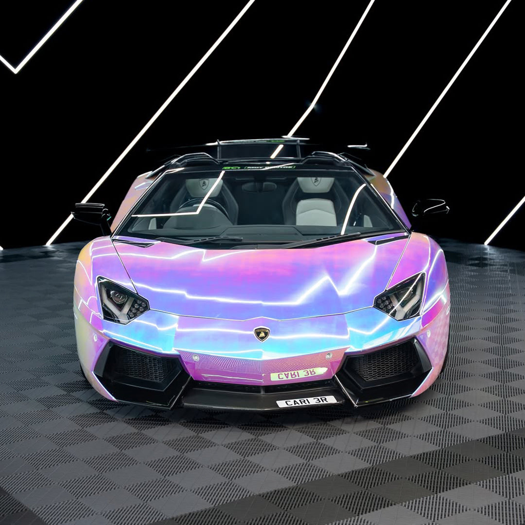 Mirror Rainbow Chrome White Vinyl Wrap