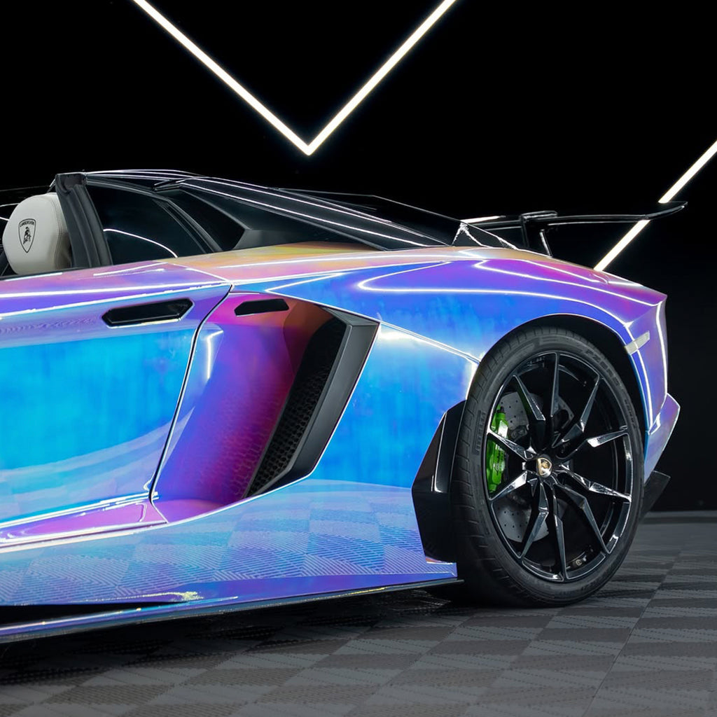 Mirror Rainbow Chrome White Vinyl Wrap
