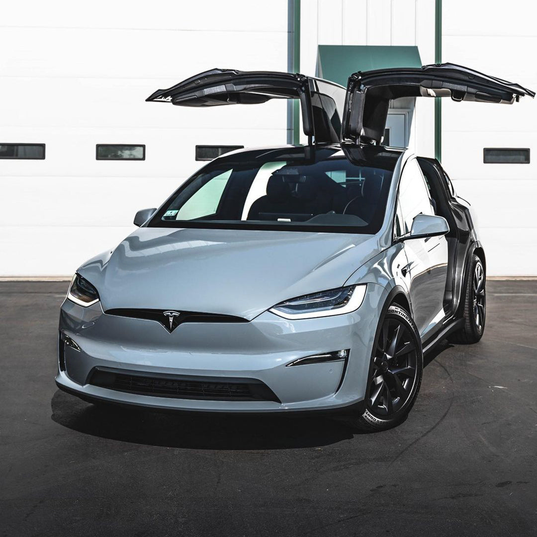 ModelX|Glossy Nardo Gray vinyl wrap|Eowra