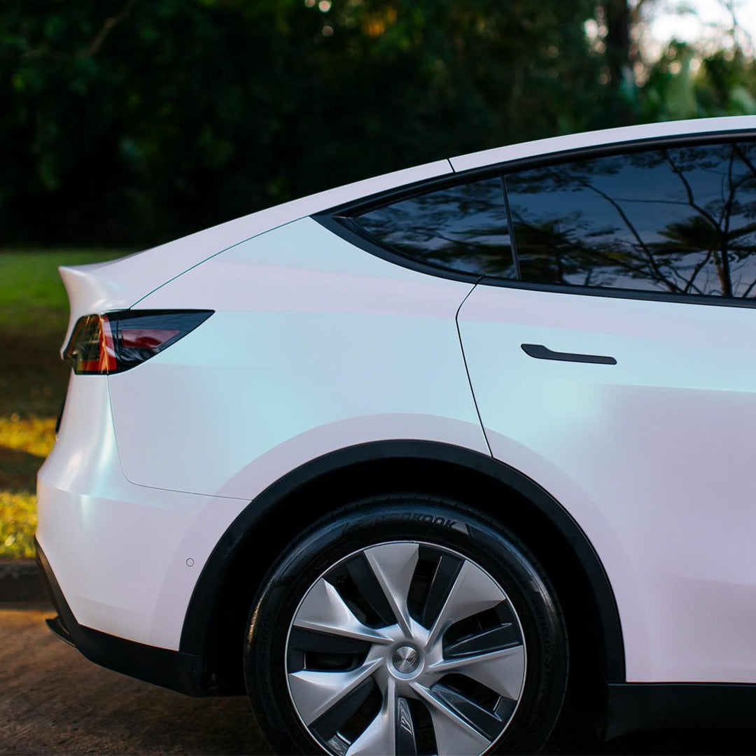 ModelY|Glitter Metallic Matte Aurora White Vinyl Wrap|Eowrap