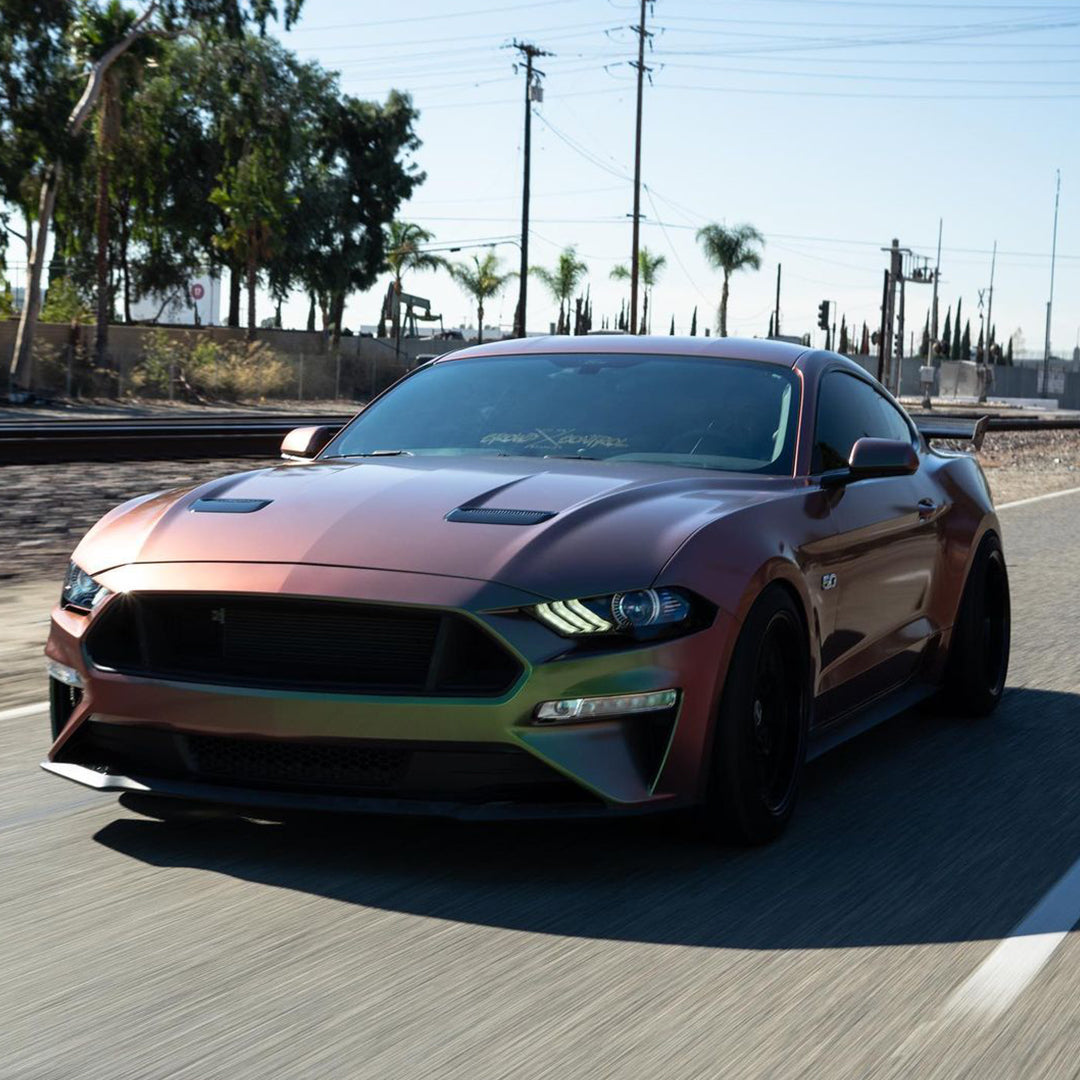 Mustang|Glitter Metallic Purple Green Vinyl Wrap|Eowrap