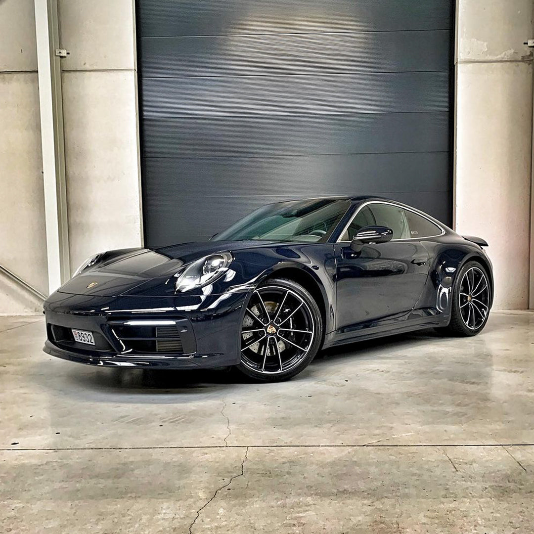 Porsche 911|Glossy Metallic Glitter Black Blue Vinyl Wrap|Eowrap