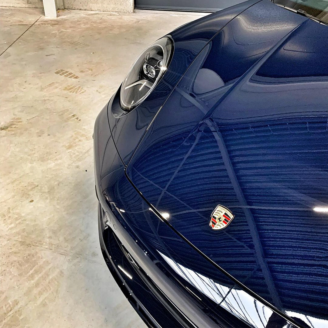 Porsche 911|Glossy Metallic Glitter Black Blue Vinyl Wrap|Eowrap