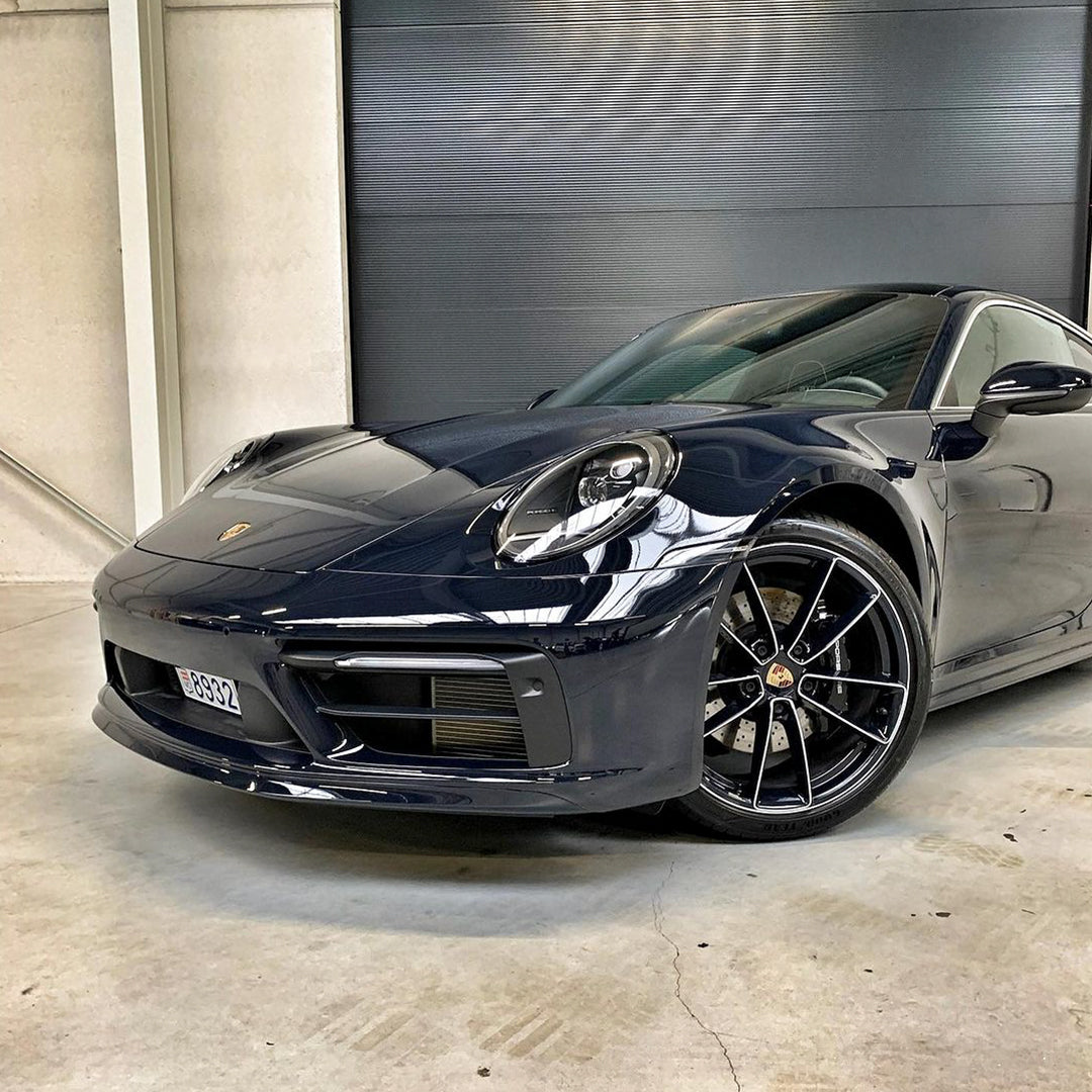 Porsche 911|Glossy Metallic Glitter Black Blue Vinyl Wrap|Eowrap