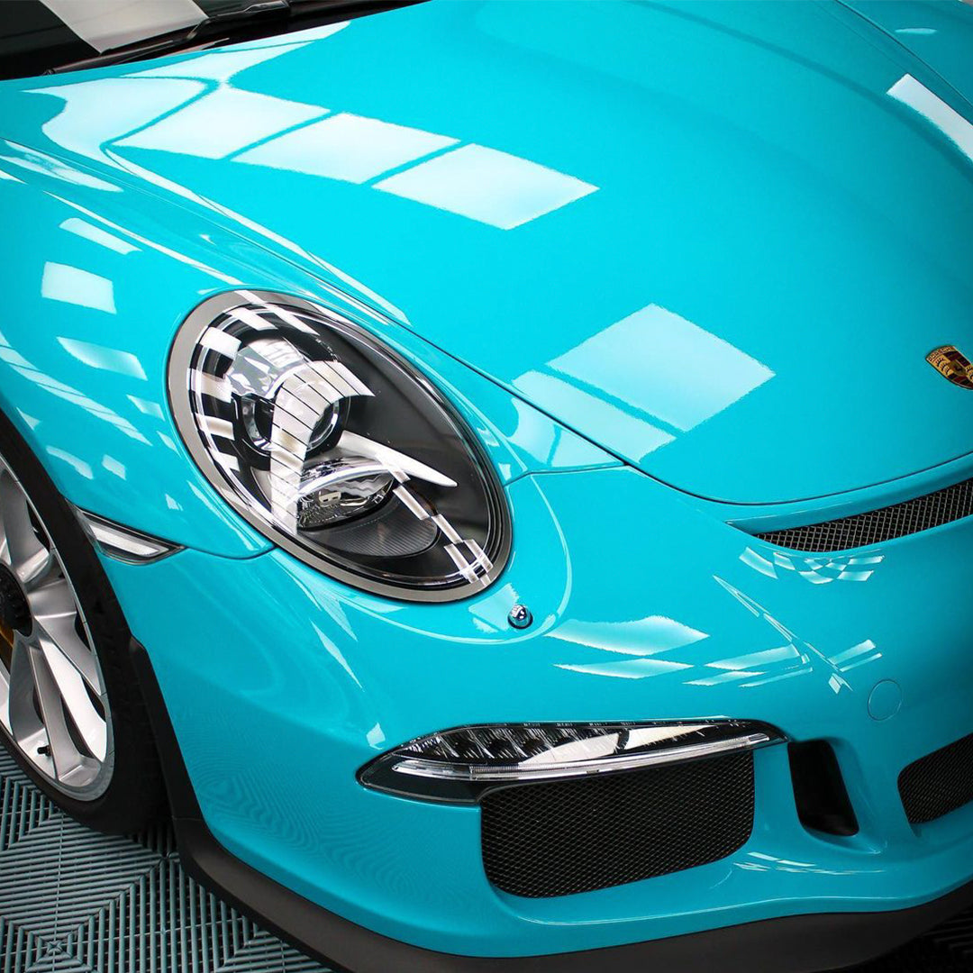 Porsche 911|Super Glossy Miami Blue Vinyl Wrap|Eowrap