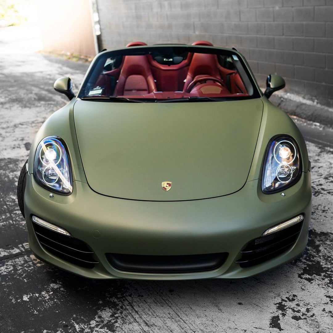 Porsche Boxster|Matte Military Green Vinyl Wrap|Eowrap