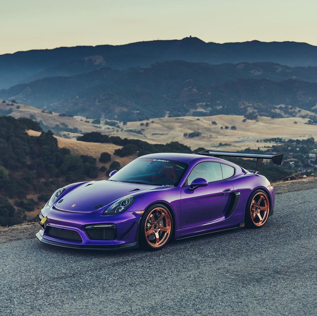 Porsche Cayman|Glossy Metallic Midnight Purple Vinyl Wrap|Eowrap